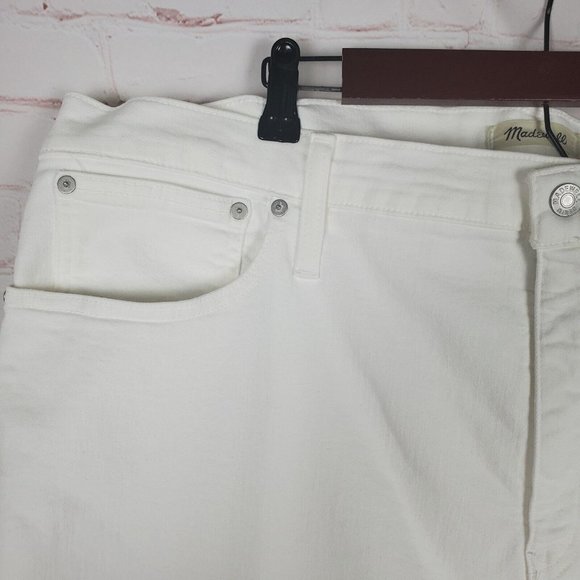 MADEWELL Cali Demi-Boot Raw Hem Jeans Womens Plus Size 36 White Stretch - Picture 3 of 11
